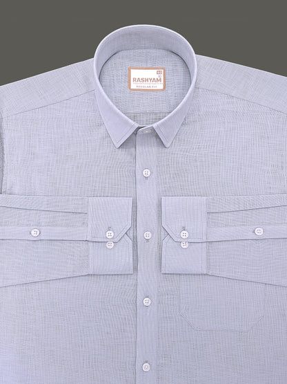 Italian Linen Noventia Cool Grey Formal Shirt