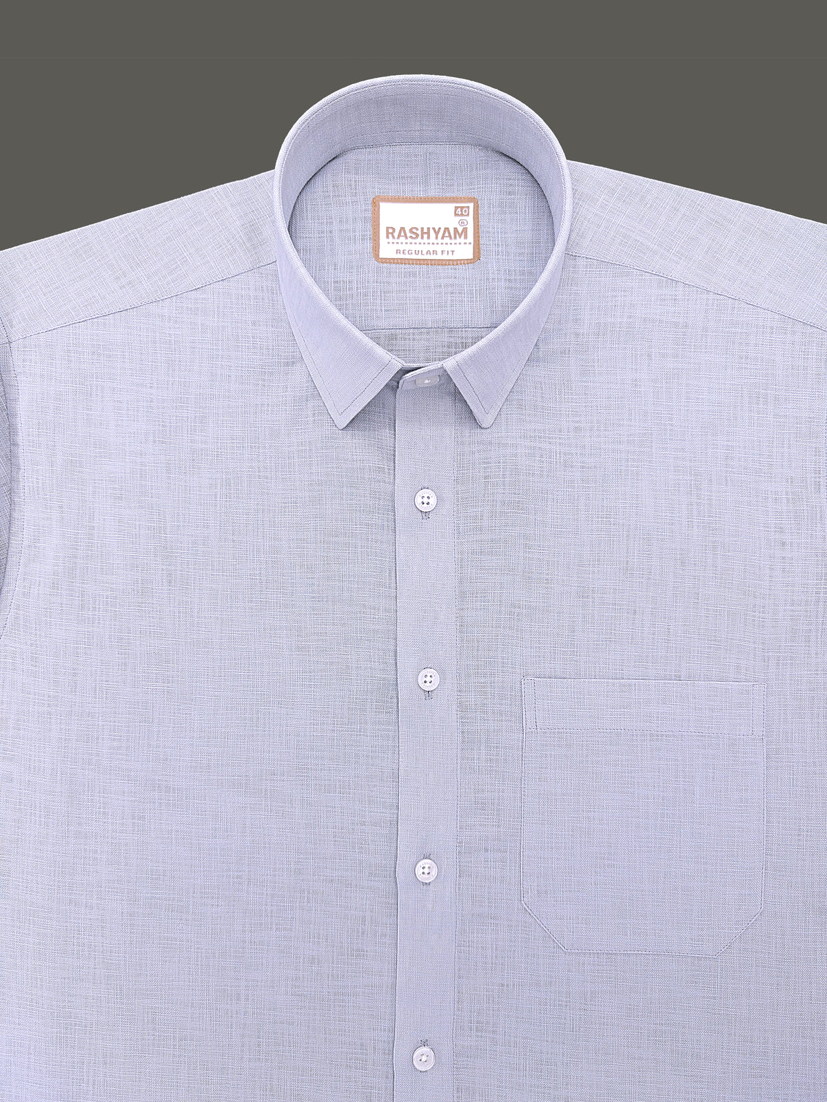 Italian Linen Noventia Cool Grey Formal Shirt