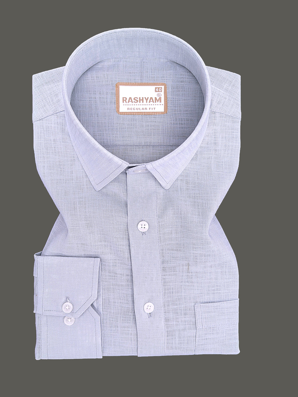 Italian Linen Noventia Cool Grey Formal Shirt