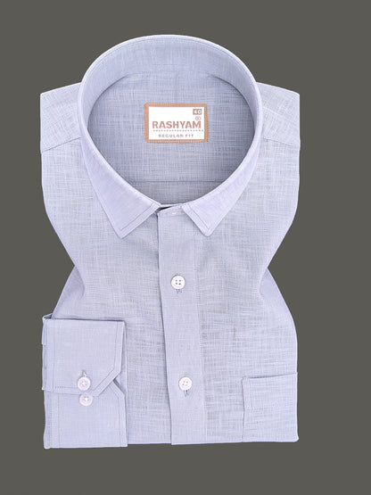 Italian Linen Noventia Cool Grey Formal Shirt