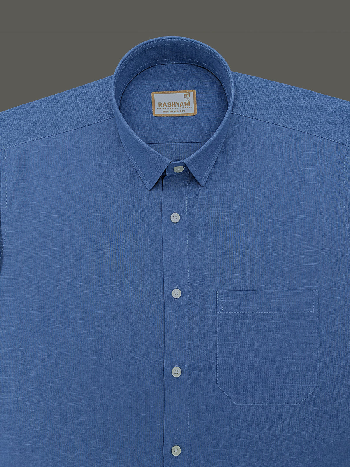 Luxurious Linen Cotton Montelio Steel Blue Formal Shirt