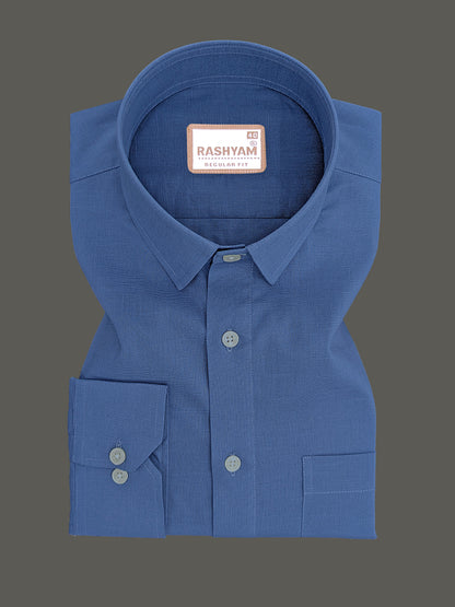 Luxurious Linen Cotton Montelio Steel Blue Formal Shirt
