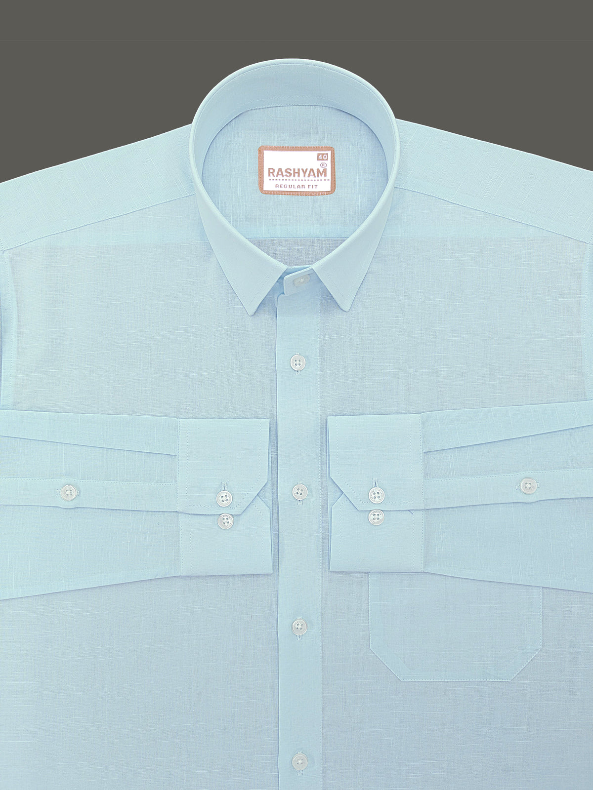 Luxurious Linen Cotton Montelio Iceberg Blue Formal Shirt