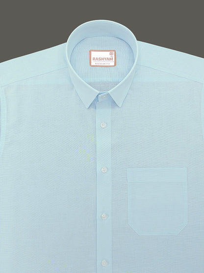 Luxurious Linen Cotton Montelio Iceberg Blue Formal Shirt