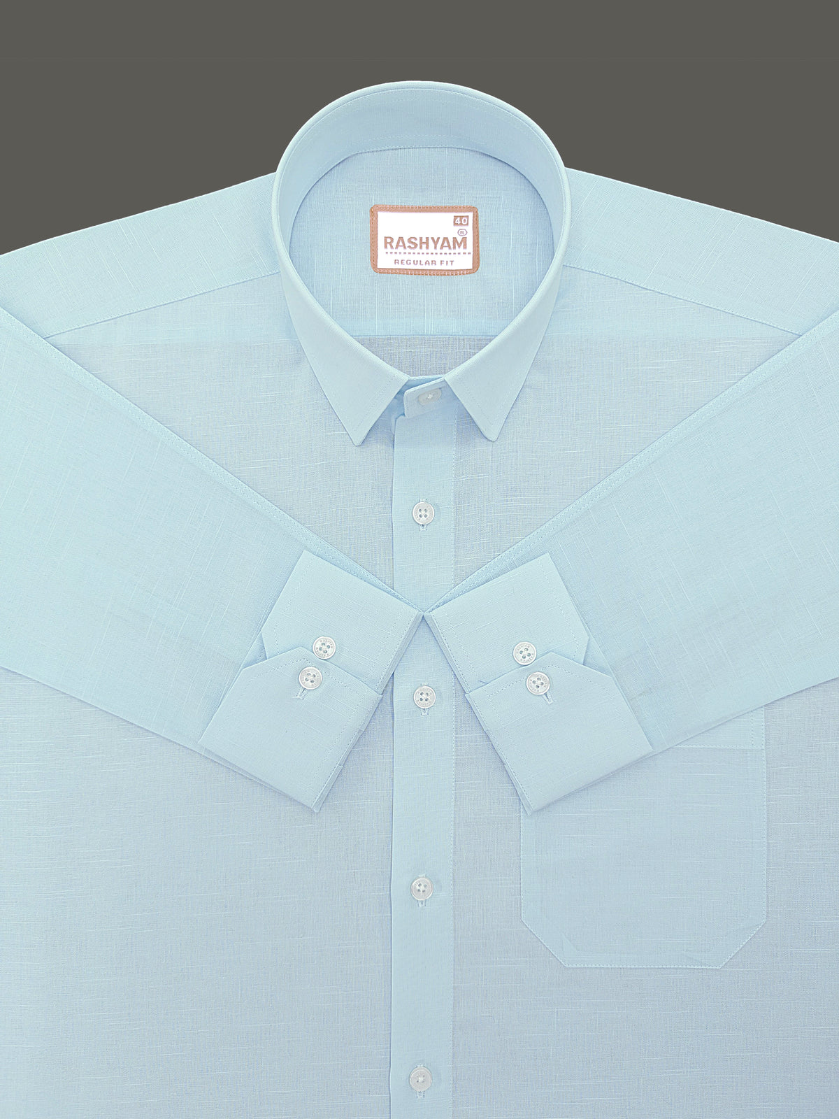 Luxurious Linen Cotton Montelio Iceberg Blue Formal Shirt