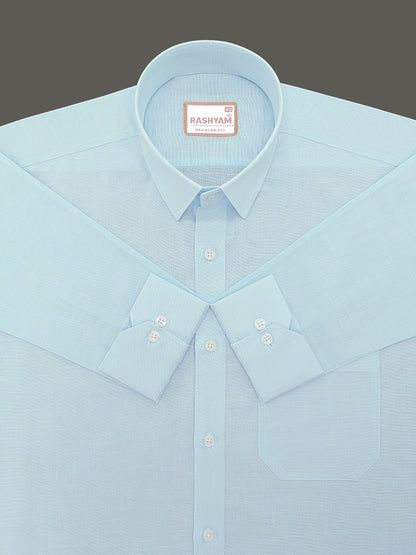 Luxurious Linen Cotton Montelio Iceberg Blue Formal Shirt