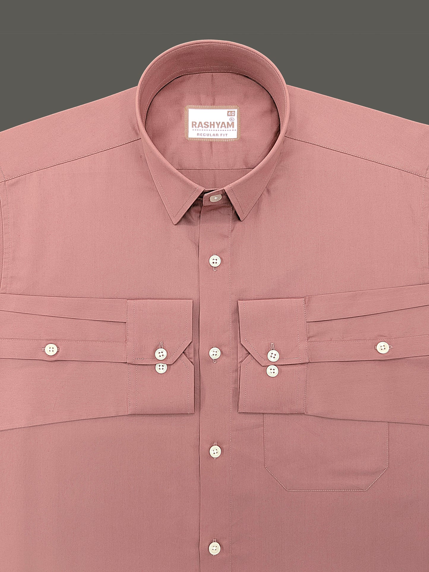 Avellino Luxurious Coral Peach Soft Cotton Shirt For Men