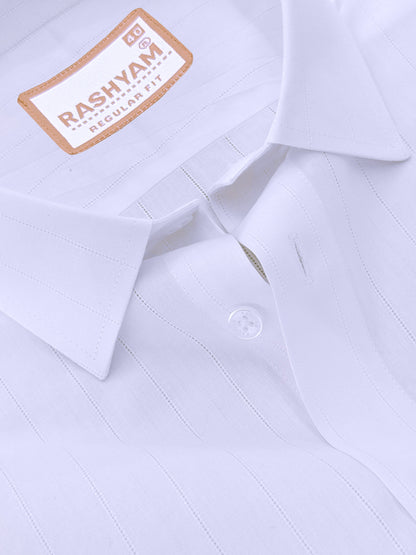Luxurious Designer White Stripe Formal Shirt For Men