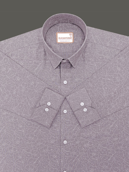 Italian Premium Linen Olivetta Serenity Grey Floral Printed Shirt