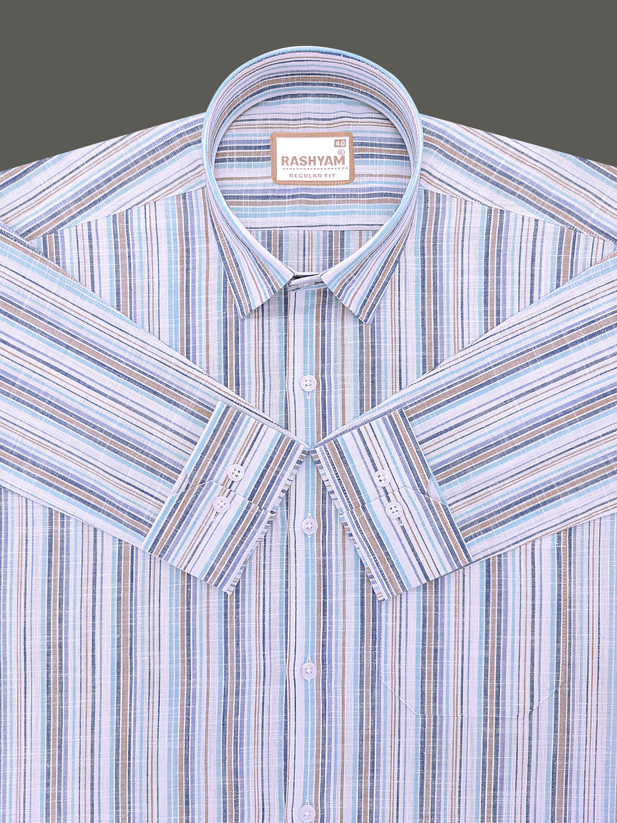 Italian Linen Cotton Valtique Multi Color Stripe Formal Shirt