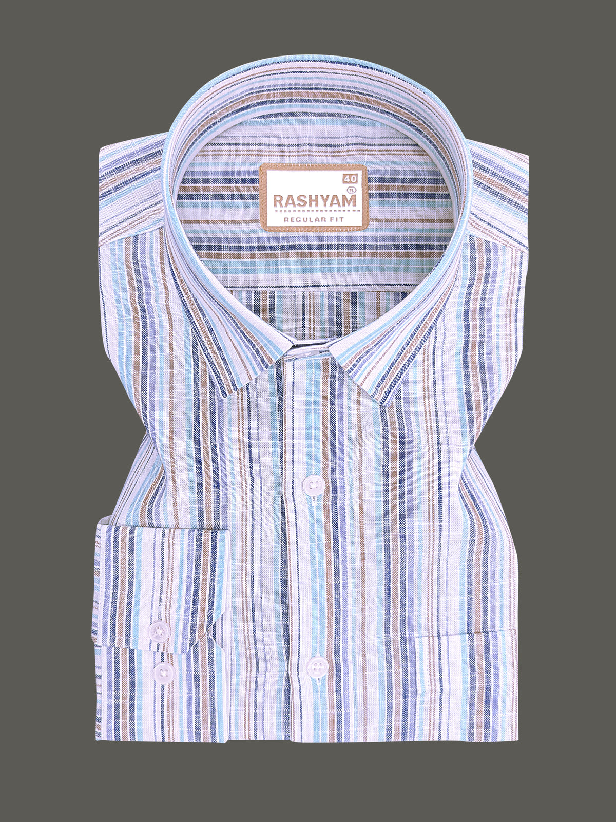 Italian Linen Cotton Valtique Multi Color Stripe Formal Shirt