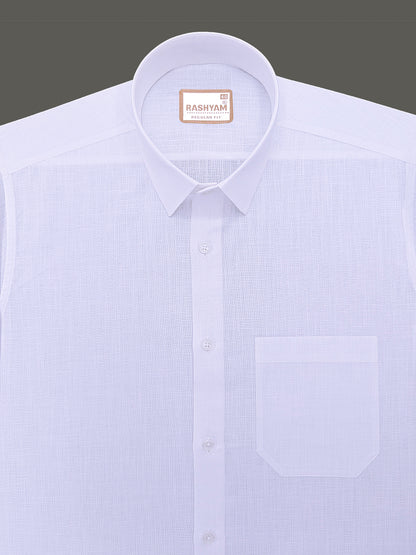 Linen Cotton Valtique Bright White Formal Shirt