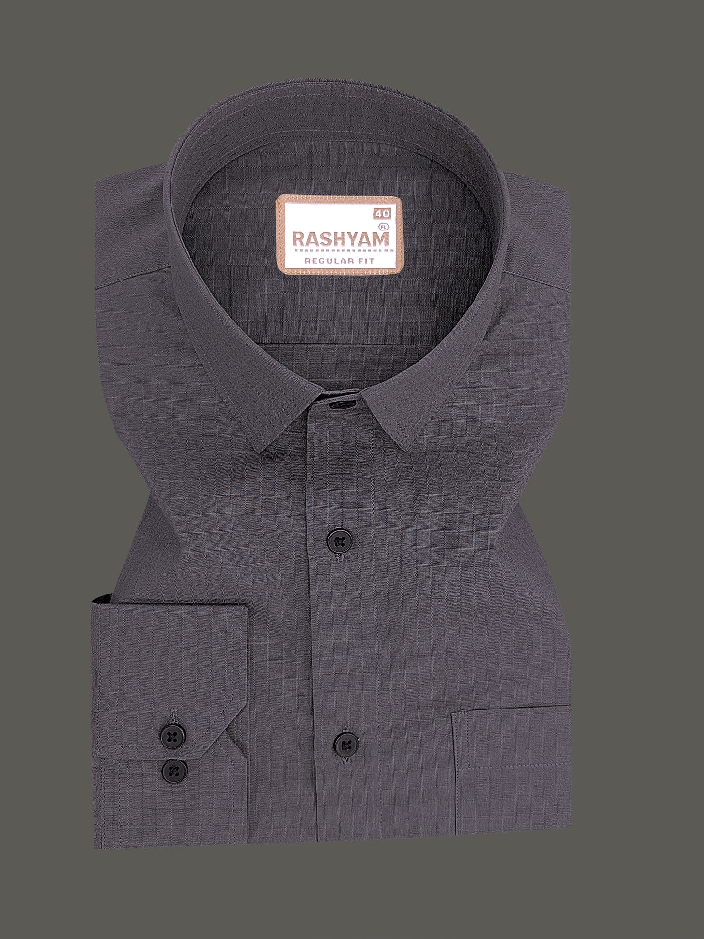 Premium Cotton Portelle Iron Grey Designer Checks Formal Shirt For Men