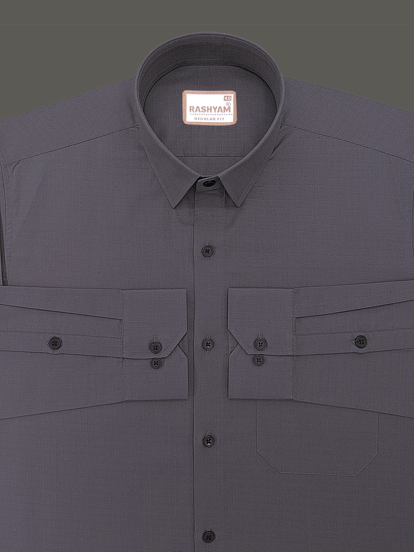 Premium Cotton Portelle Iron Grey Designer Checks Formal Shirt For Men