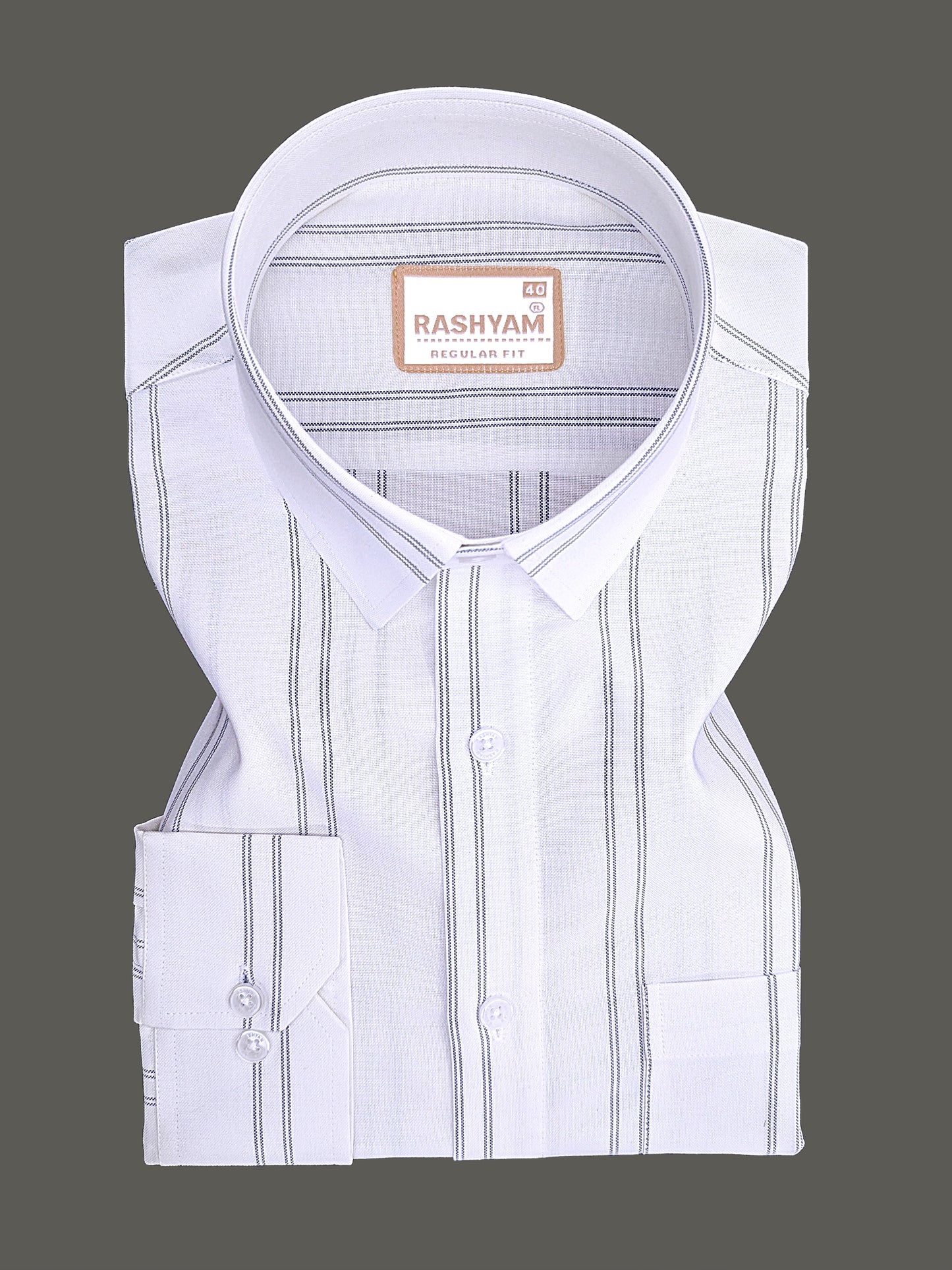 Oxford Cotton Zodiac Luxury Black Double Line On White Formal Shirt