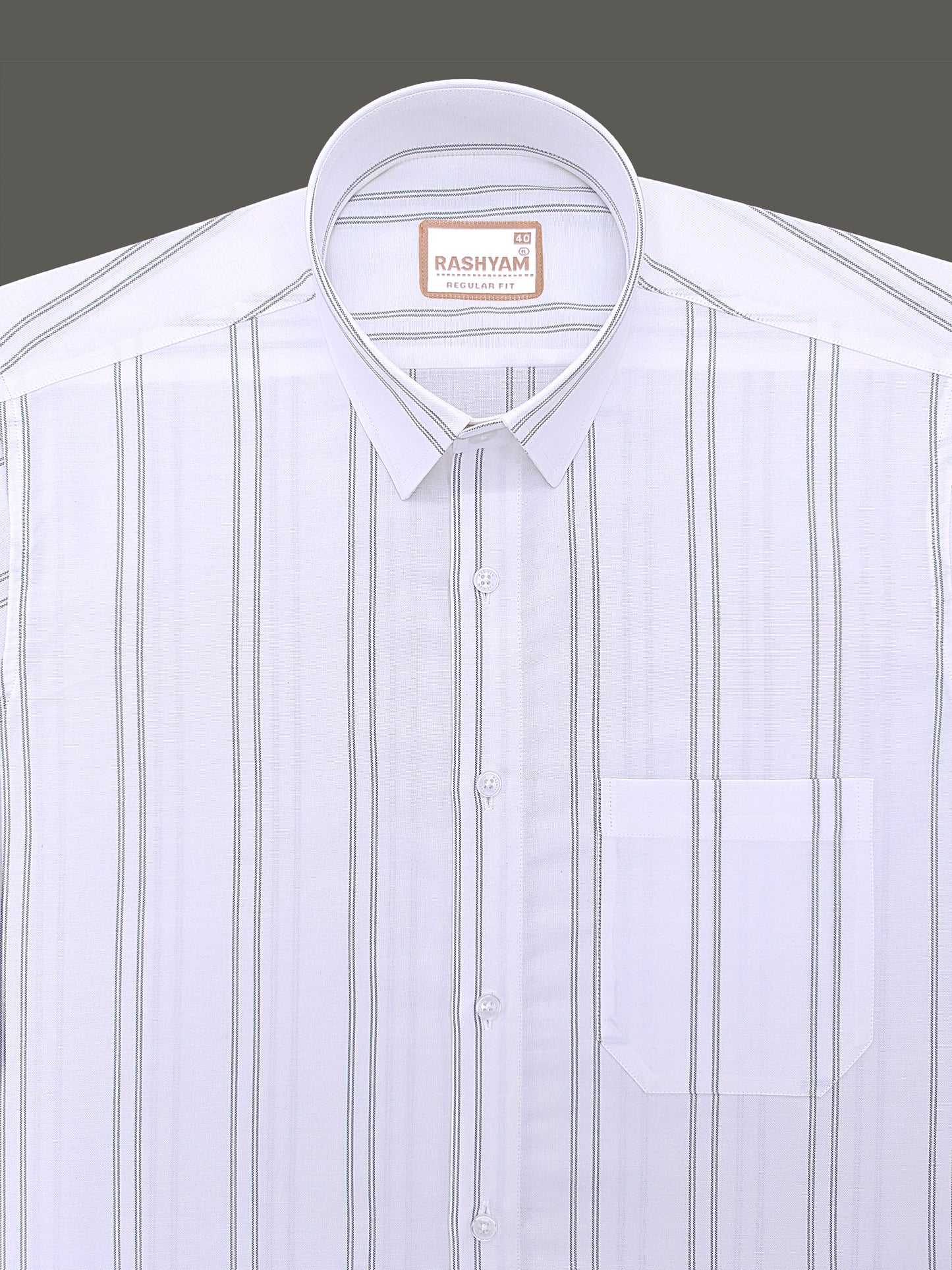 Oxford Cotton Zodiac Luxury Black Double Line On White Formal Shirt