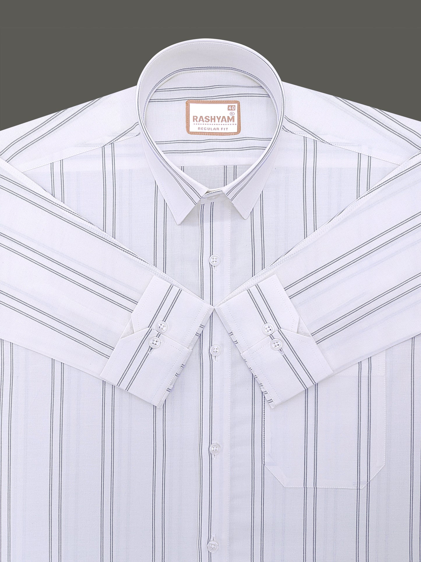 Oxford Cotton Zodiac Luxury Black Double Line On White Formal Shirt