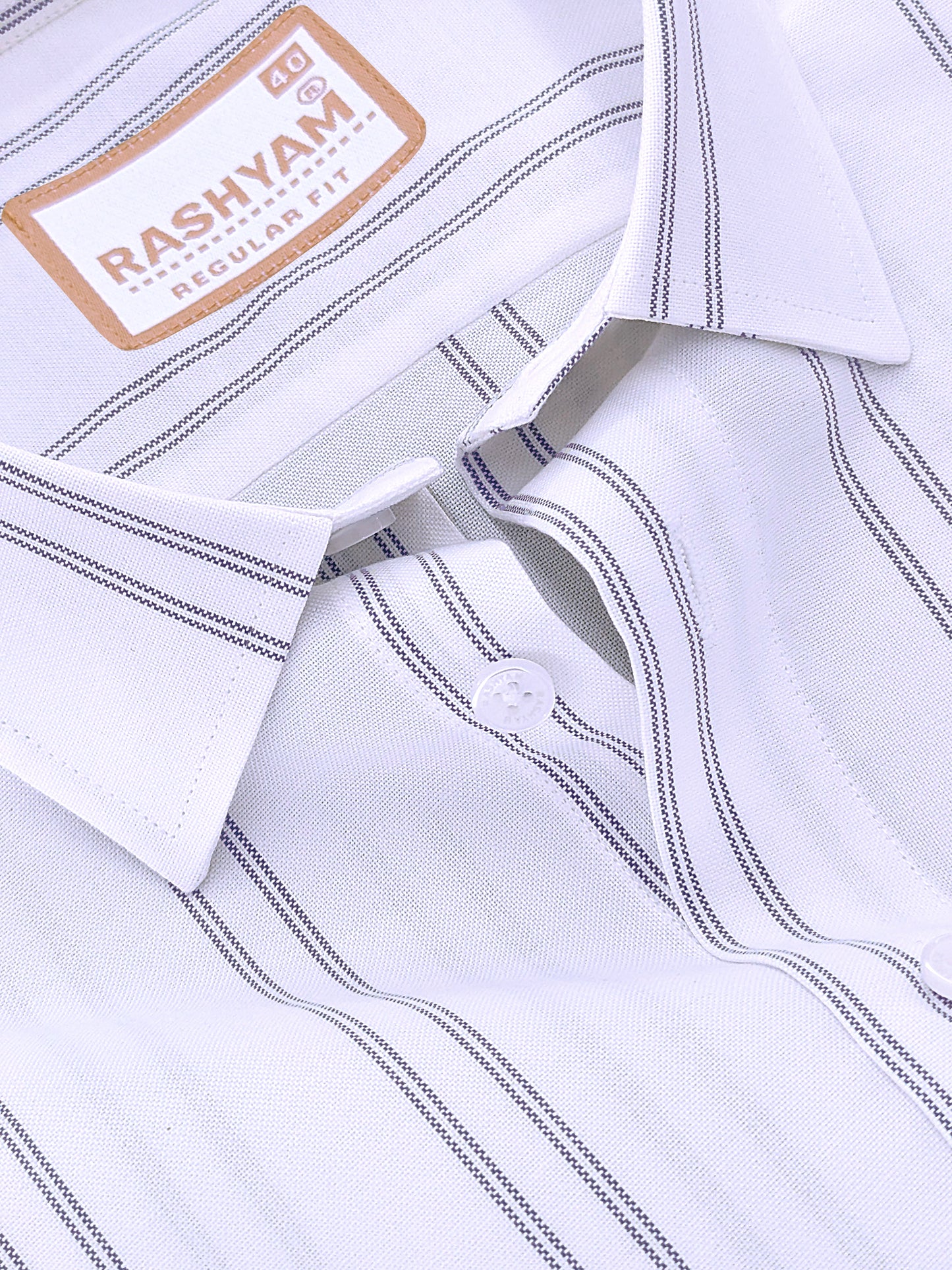 Oxford Cotton Zodiac Luxury Black Double Line On White Formal Shirt